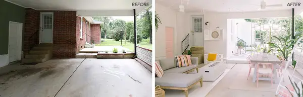 How I Turned My Carport Into An Outdoor Porch (Before + After)