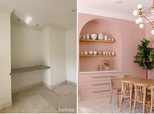 Built-in Buffet With Arched Opening