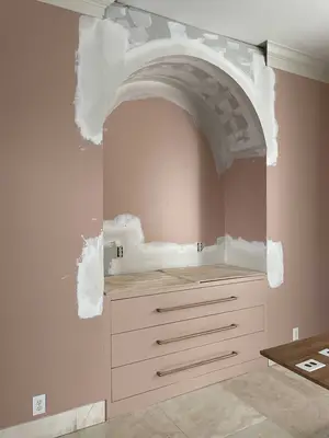 Built-in Buffet With Arched Opening