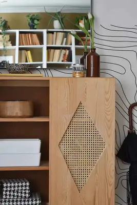 Close up of finished cabinet