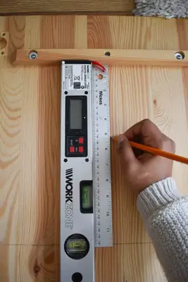 Using an angle ruler or level