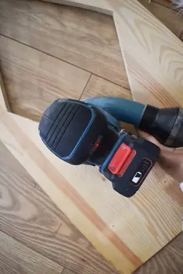 Sanding the cabinet door 