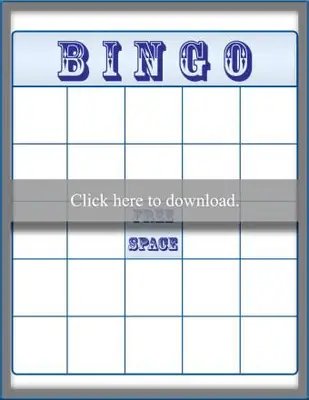 Carte Bingo Blu Vuote