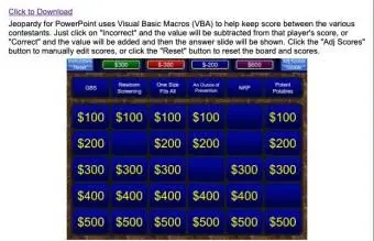 Schermata di Jeopardy per PowerPoint