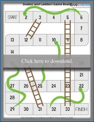Plateau de jeu Serpents et échelles vierges