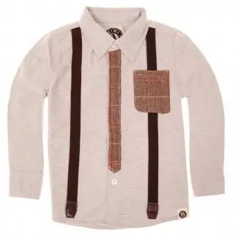 Shatsu-Hemd mit Hosenträgern und langen Ärmeln