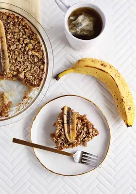 Overnight Baked Banana Bread Oatmeal