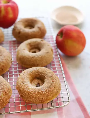 Baked Apple Donuts with Cinnamon Sugar