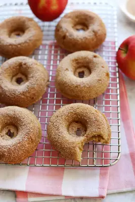 Baked Apple Donuts with Cinnamon Sugar