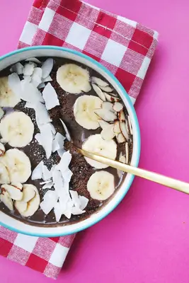 Hořká čokoláda arašídová máslo smoothie miska