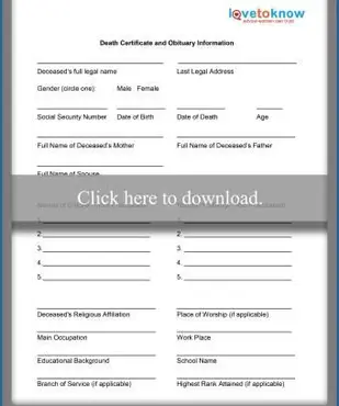 Certificat de décès et informations nécrologiques