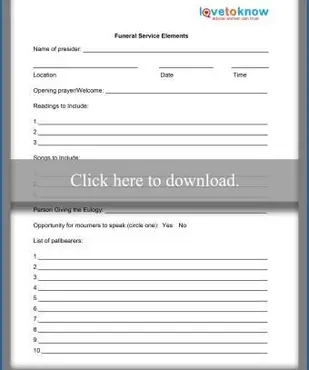 Modèle de plan de service funéraire