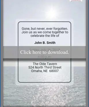 Modèle d'invitation à la célébration de la vie