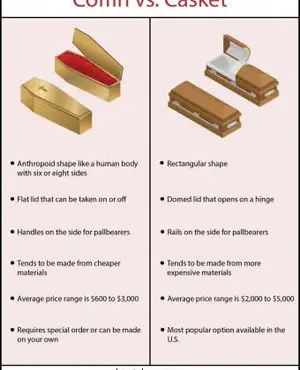 棺と棺の違いを説明するインフォグラフィック