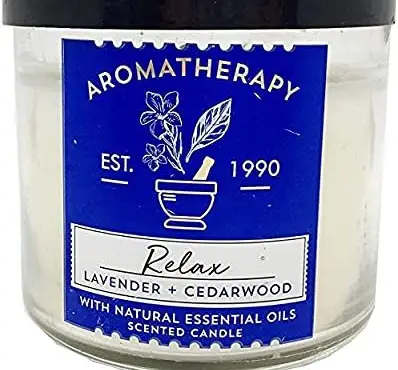 Bath & Body Works Bougie Parfumée Aromathérapie Lavande et Bois de Cèdre