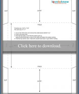 5,25 x 7,25 Umschlagvorlage