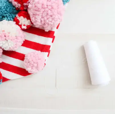 DIY Pom Pom Christmas Stocking