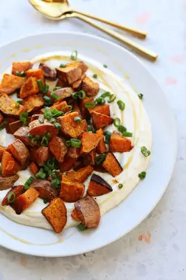 Roasted Sweet Potatoes with Whipped Feta