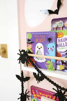 close up of a book with a ghost on the front