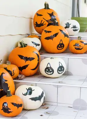 Pumpkins with spooky designs