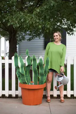 House Plant Costume Made from a Cardboard Box!