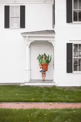 House Plant Costume Made from a Cardboard Box!