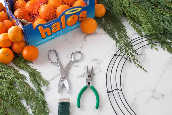make your own fresh mandarin wreath