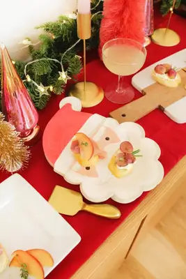 crostini appetizers on santa plate