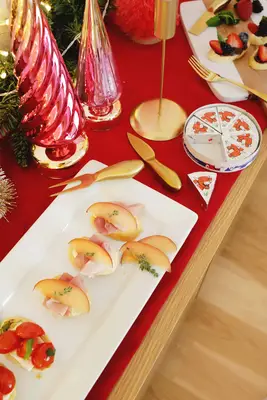 prochutto and plumb crostini appetizer