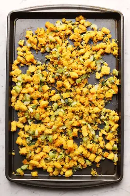 Stuffing Topped Baked Mac & Cheese