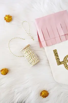 Faux Suede Fringe Stocking DIY