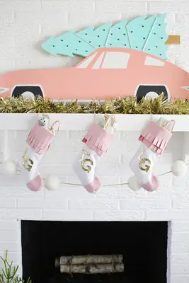 Faux Suede Fringe Stocking DIY