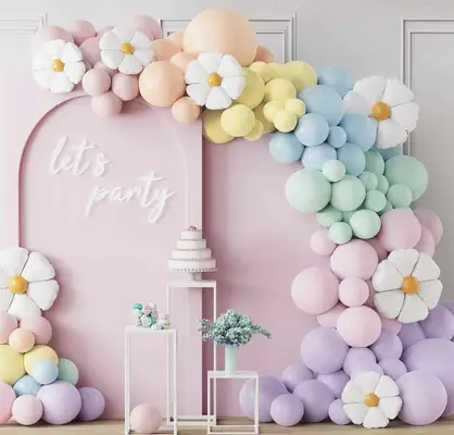 rainbow balloon garland