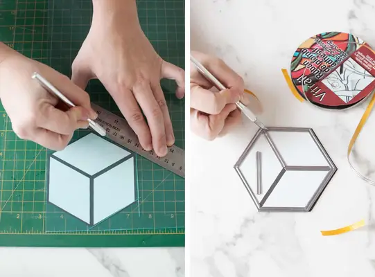 Stained Glass Tumbling Block Ornaments