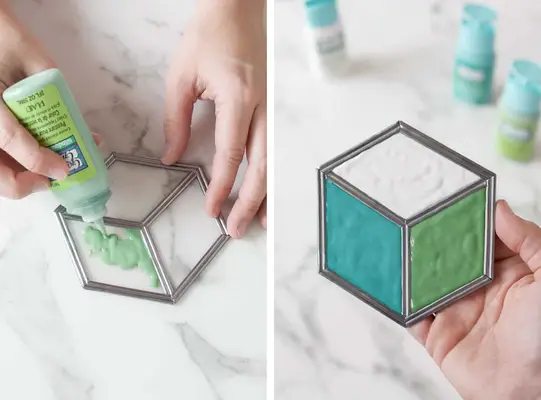 Stained Glass Tumbling Block Ornaments