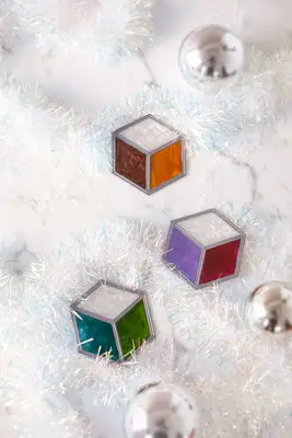 Stained Glass Tumbling Block Ornaments