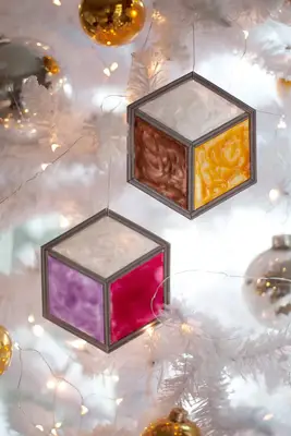 Stained Glass Tumbling Block Ornaments