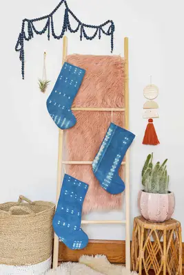 Indigo Christmas Stocking DIY