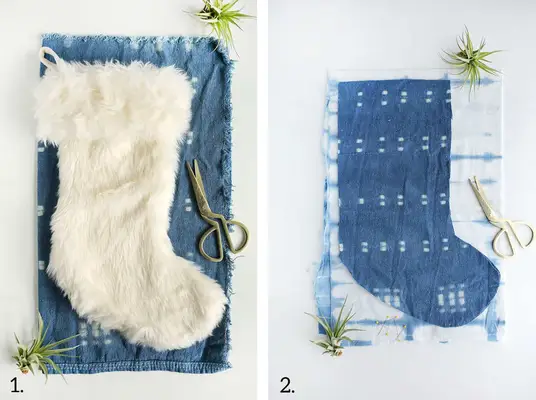 Indigo Christmas Stocking DIY