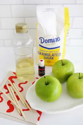 ingredients for homemade easy candy apples