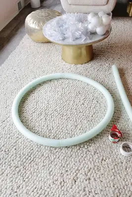 Easy Oversized Christmas Wreath DIY (With Pool Noodles!)