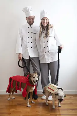 Dog Family Costumes - Chefs & Butter + Lobster