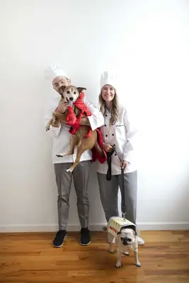 Dog Family Costumes - Chefs & Butter + Lobster