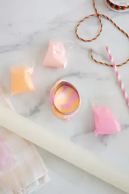 marbled air dry clay with egg shaped cutter