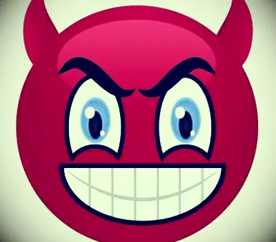 Visage avec des cornes