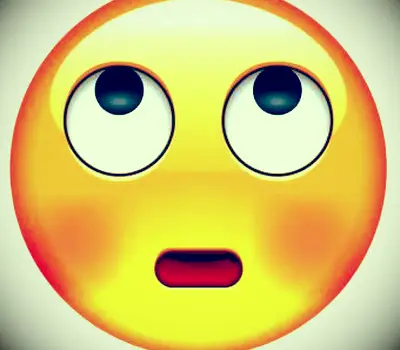 Visage aux yeux qui roulent