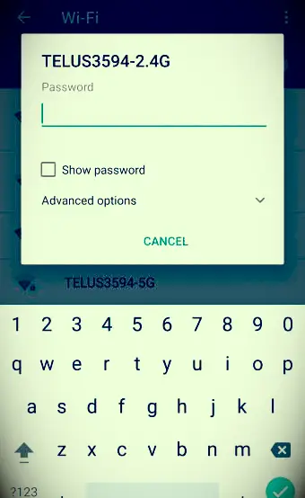 Strona hasła telefonu komórkowego z Androidem