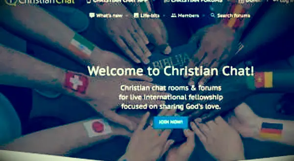 Screenshot der Homepage von christianchat.com