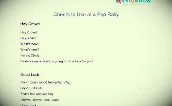 pep rally okrzyki do druku