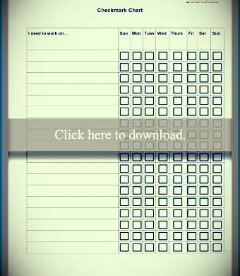 Cuadro de comportamiento infantil Checkmark para imprimir gratis